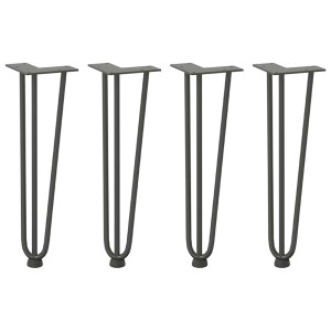 Patas de mesa tipo horquilla 4 uds acero macizo antracita 42 cm H