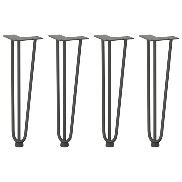 Patas de mesa tipo horquilla 4 uds acero macizo antracita 42 cm M 2