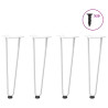 Tabela pernas garfo tipo 4 pcs branco aço sólido 42 cm 1