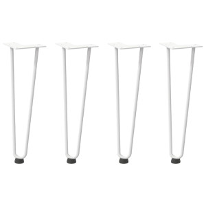 Patas de mesa tipo horquilla 4 uds acero macizo blanco 42 cm H