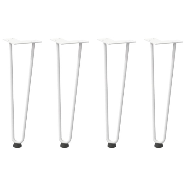 Patas de mesa tipo horquilla 4 uds acero macizo blanco 42 cm M 2