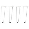 Tabela pernas garfo tipo 4 pcs branco aço sólido 42 cm 2