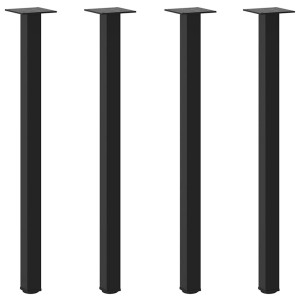 Pés de mesa de console 4 peças. preto. 72-74 cm. aço H