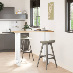 Pernas de mesa de centro em aço branco 2 unidades 40x(110-111) cm H