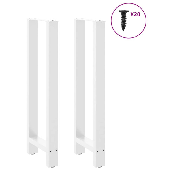 Patas de mesa de centro acero blanco 2 uds 40x(110-111) cm M 3
