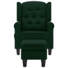 Sillón de masaje con reposapiés tela verde oscuro 3