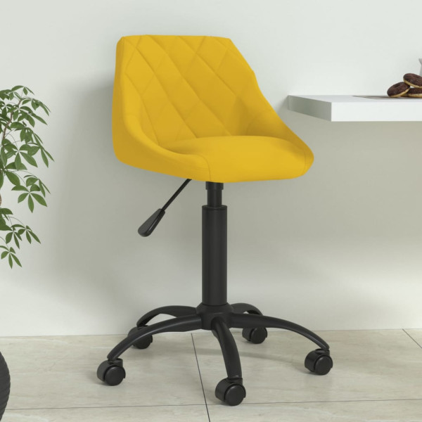 Silla de comedor de terciopelo amarillo mostaza D