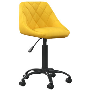 Silla de comedor de terciopelo amarillo mostaza H
