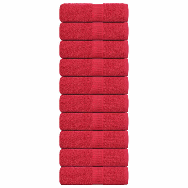 Toallas 10 uds 100% algodón rojo 30x30 cm 360 gsm D