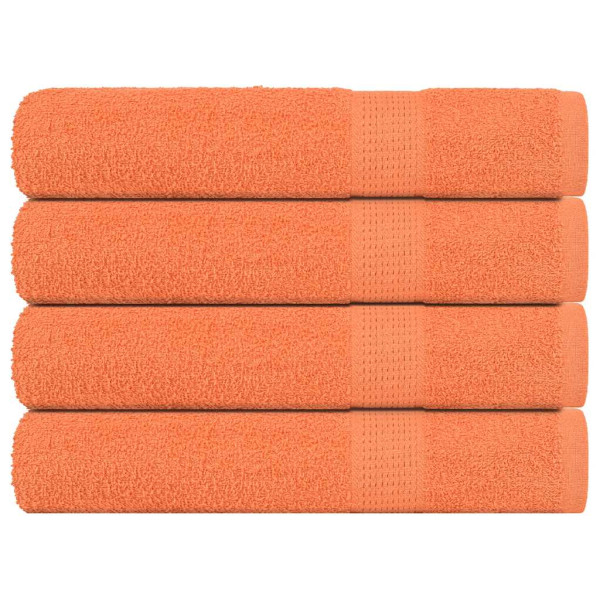 Toallas 4 uds 100% algodón naranja 100x200 cm 600 gsm D