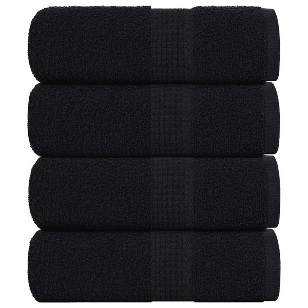 Toallas de visita 4 uds negro 30x50 cm 360 gsm 100% algodón D