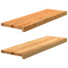 Tapetes de escada 2 pcs 80x30x2 cm carvalho castanho-claro 4