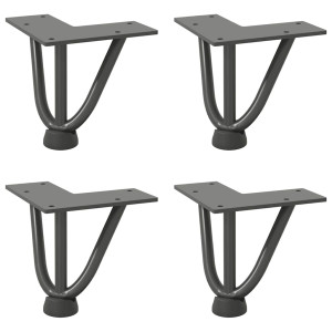 Patas de mesa tipo horquilla 4 uds acero macizo antracita 10 cm H