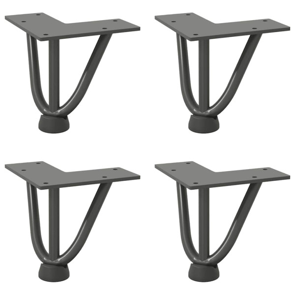 Pernas de grampo para mesa de centro 4 peças antracite 10 cm aço maciço M 2