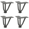 Patas de mesa tipo horquilla 4 uds acero macizo antracita 10 cm 2