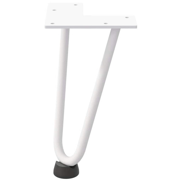 Pernas de grampo para mesa de centro 4 peças. branco. 20 cm. aço maciço M 5