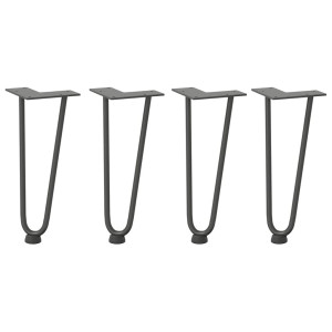 Pernas de grampo para mesa de centro 4 peças antracite 30 cm aço maciço H