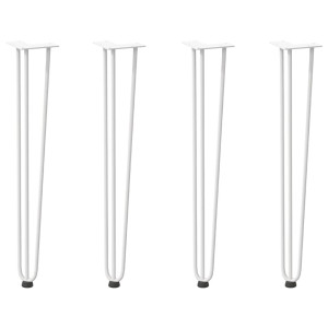 Patas de mesa tipo horquilla 4 uds acero macizo blanco 72 cm H