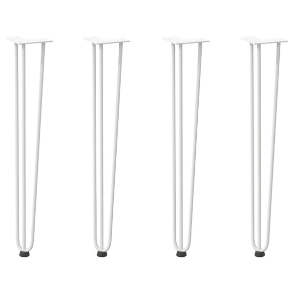 Patas de mesa tipo horquilla 4 uds acero macizo blanco 72 cm M 2