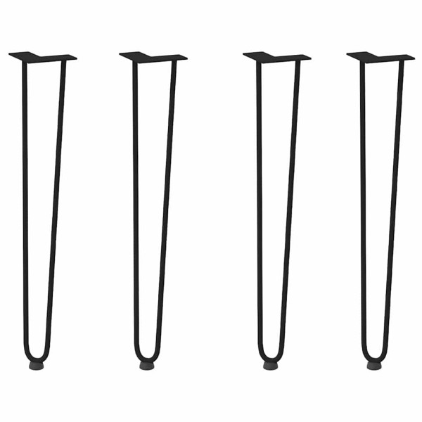 Pernas de grampo para mesas de console para mesa de console 4 peças Preto 72 cm Aço maciço M 2