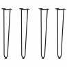 Pernas de grampo para mesas de console para mesa de console 4 peças Preto 72 cm Aço maciço 2
