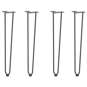 Patas de mesa tipo horquilla 4 uds acero macizo antracita 72 cm H