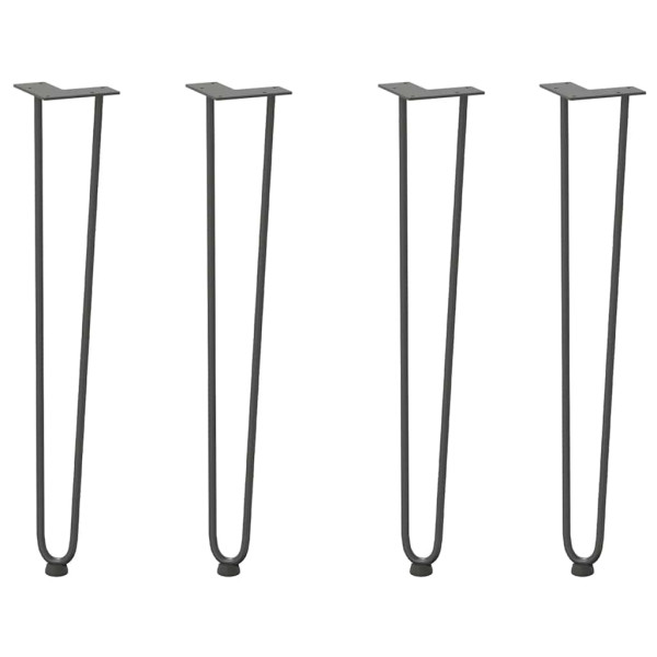 Patas de mesa tipo horquilla 4 uds acero macizo antracita 72 cm M 2
