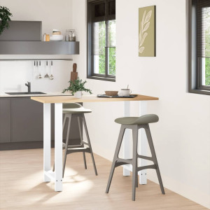 Patas de mesa de centro acero blanco 2 uds 60x(100-101) cm H