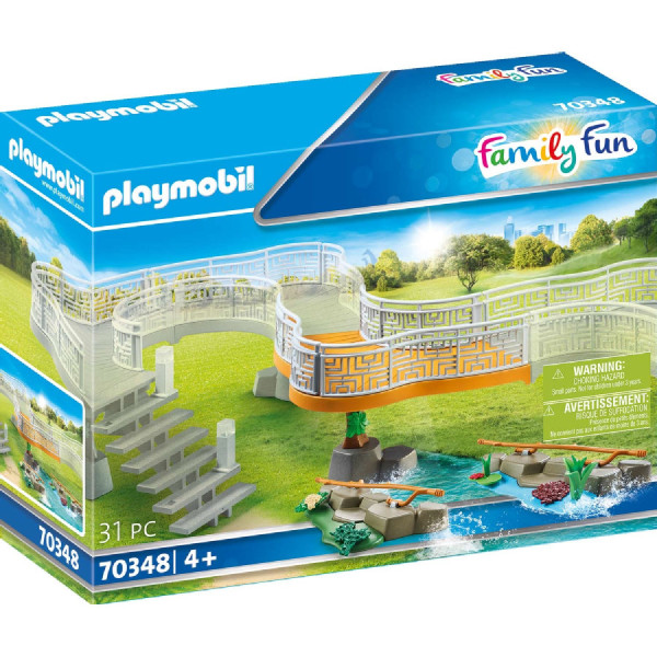 Divertimento de Playmobil na plataforma de observação zoológica de extensão familiar M 2