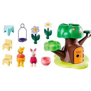 Playmobil 1.2.3 & disney winnie the pooh & piglet casa del árbol H
