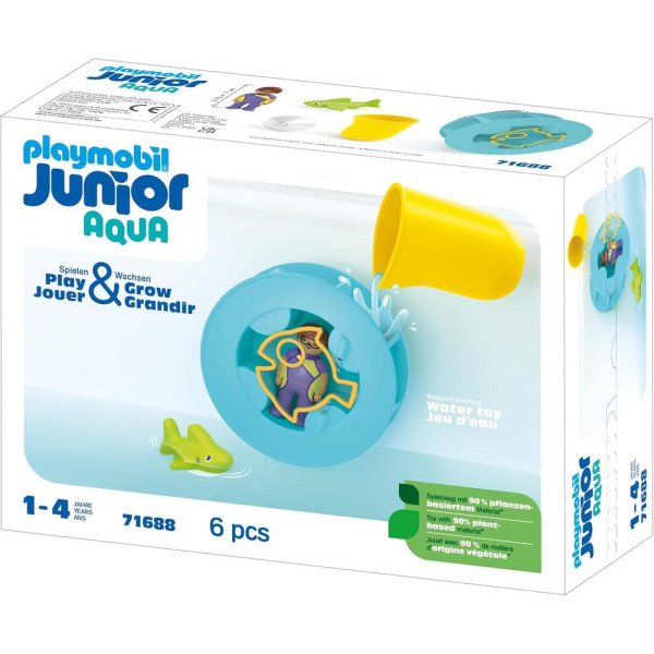 Playmobil júnior aqua: roda de água com bebê de tubarão M 6