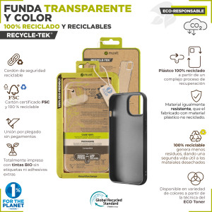 Capa muvit recycletek para apple iphone 15 plus transparente H