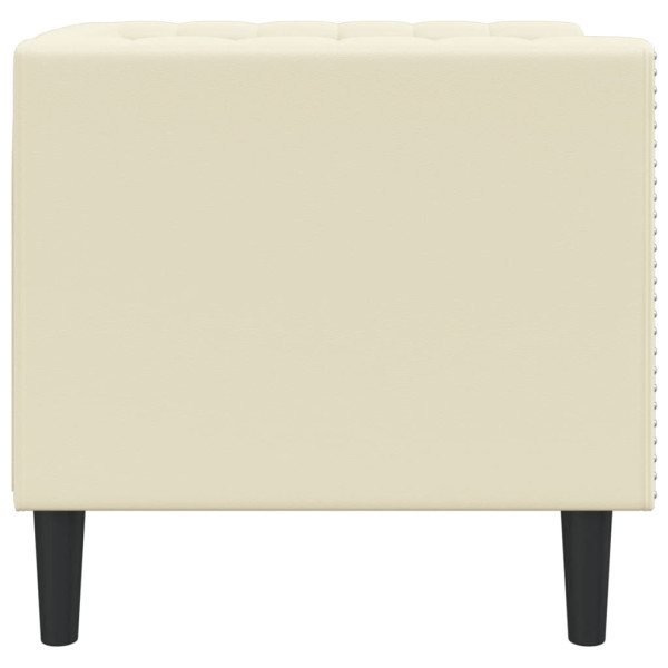 Sofá chesterfield couro artificial creme M 5