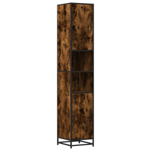 Armario de baño madera y metal roble ahumado 35x37.5x188.5 cm H
