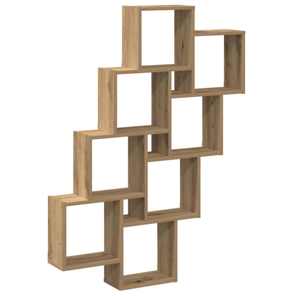 Estante cubo de pared madera ingeniería roble 90x15x119.5 cm M 2