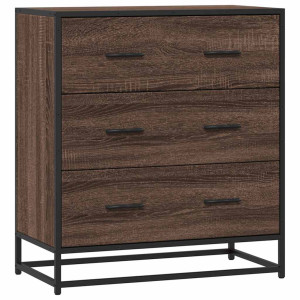 Aparador madera ingeniería y metal marrón roble 68x35x76 cm H