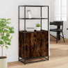 Armário alto 68x35x139 cm madeira e metal carvalho fumado 3