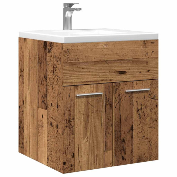 Mueble de lavabo madera de ingeniería envejecida 41x38.5x46 cm D