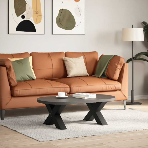 Patas de mesa de centro forma X 2uds acero negro 60x(30-31) cm M 2