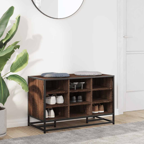 Banco zapatero madera de ingeniería marrón roble 84x40x53.5 cm M 3