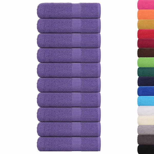 Toallas de baño 10 uds morado 100x150 cm 360 gsm 100% algodón M 2