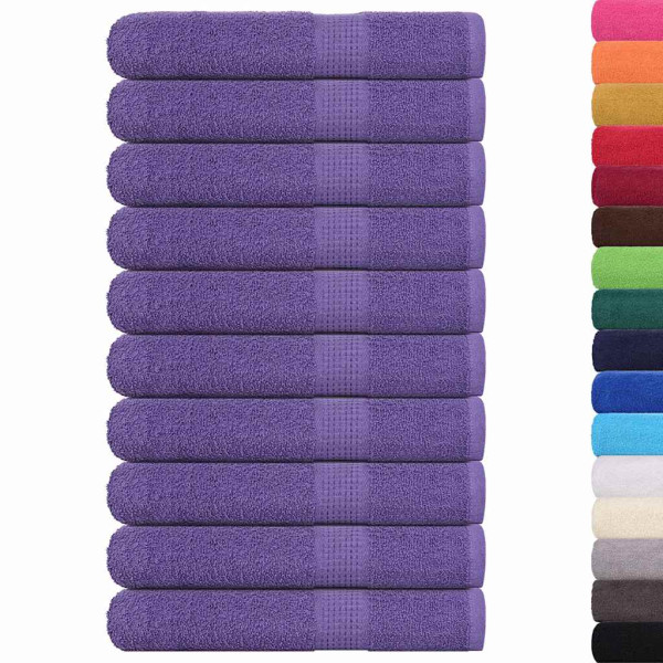 Toalhas 10 uds 100% algodão roxo 100x200 cm 600 gsm M 2