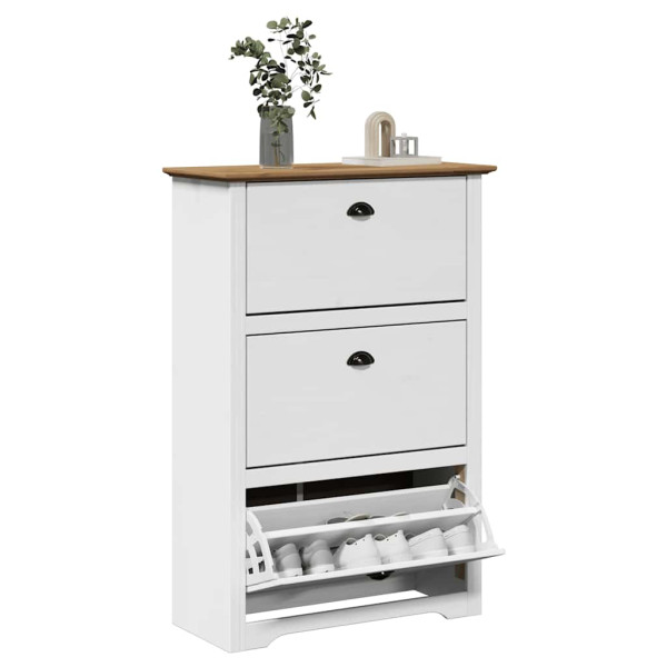 Zapatero BODO blanco y marrón 80x35x118 cm D