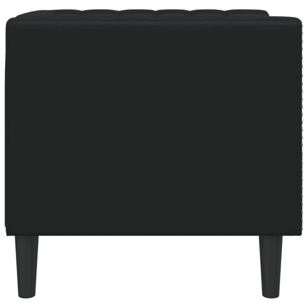 Sofá chesterfield couro artificial preto M 5