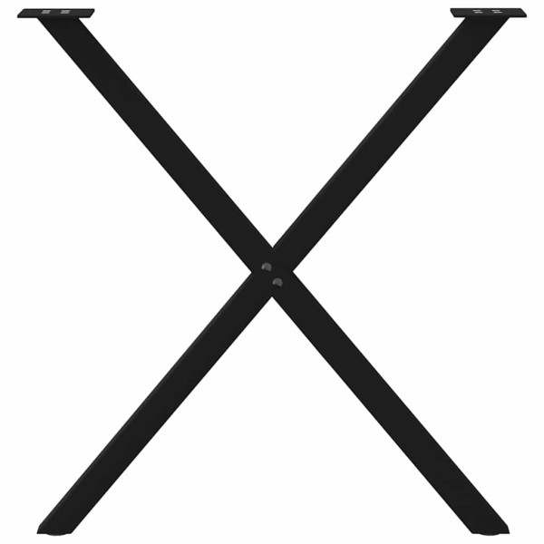 Patas para mesa de comedor en forma de X 2 uds acero negro M 5