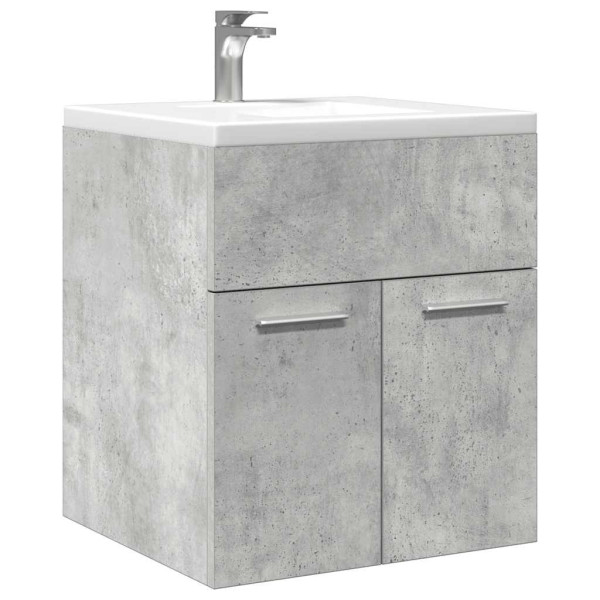 Mueble de lavabo madera ingeniería gris hormigón 41x38.5x46 cm D