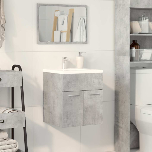 Mueble de lavabo madera ingeniería gris hormigón 41x38.5x46 cm M 3