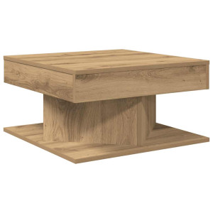 Mesa de centro madera ingeniería roble artisan 55x55x30 cm H
