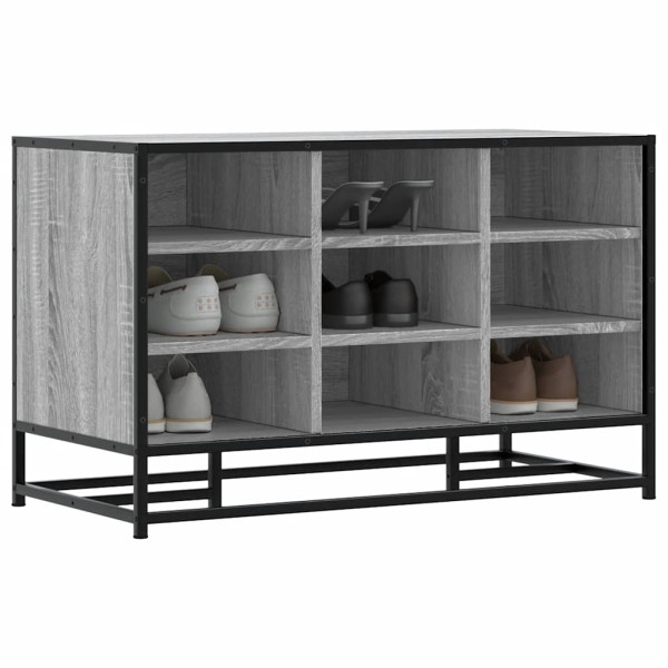 Banco zapatero madera de ingeniería gris sonoma 84x40x53.5 cm D