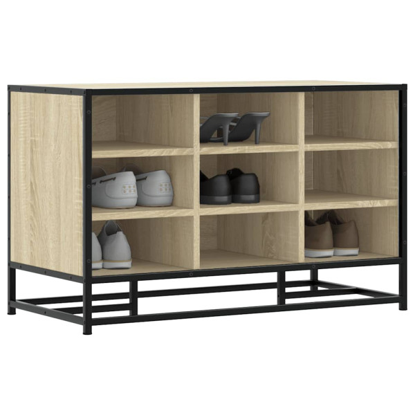 Banco zapatero madera de ingeniería roble sonoma 84x40x53.5 cm D
